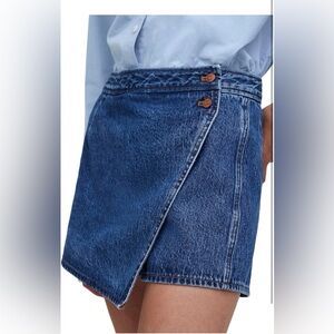 Madewell Denim Wrap Mini Skirt in Blue